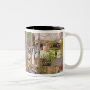 USA, Alaska, Ketchikan, Creek Street, centrum Två-Tonad Mugg