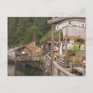 USA, Alaska, Ketchikan, Creek Street, centrum Vykort