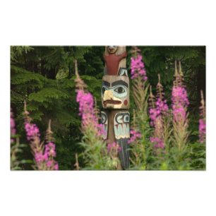 USA, Alaska, Ketchikan, Totem Bight State Fototryck