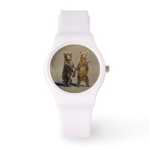 USA. Alaska. Kustnära Bear unge Armbandsur