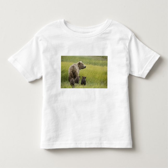 USA, Alaska, Sjö Clark National Park. Grizzly T Shirt (Framsida)