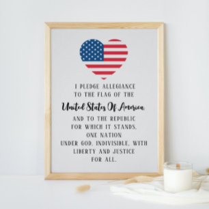 USA: Allegiance American Flagga Heart Poster