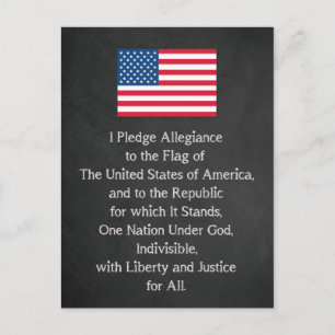 USA Allegiance Flagga Vykort