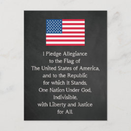 USA Allegiance Flagga Vykort