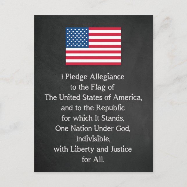 USA Allegiance Flagga Vykort (Framsida)
