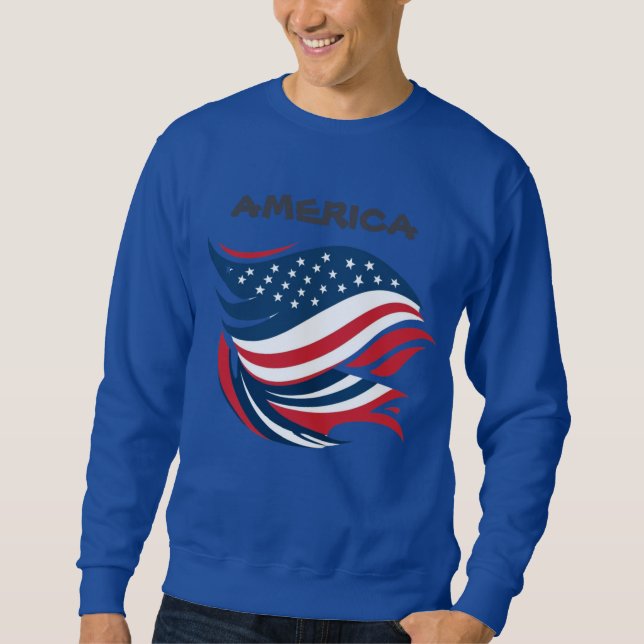 USA AMERCA FLAGGA SWEATSHIRT (Framsida)
