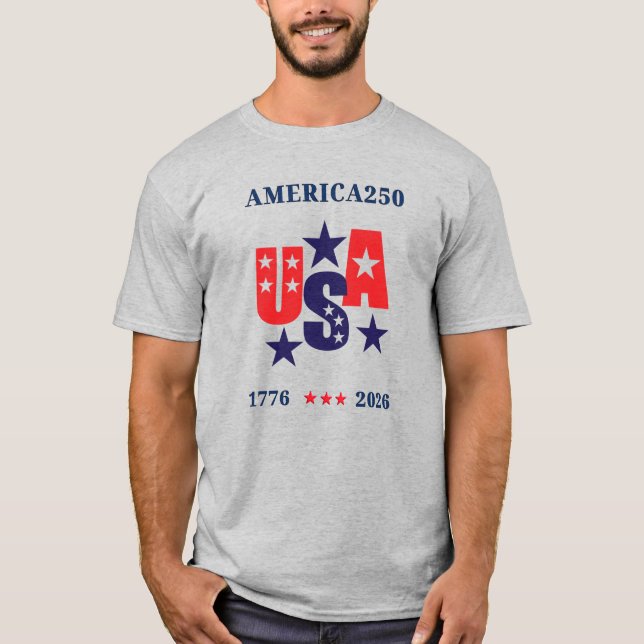 USA America250 Independence Day T Shirt (Framsida)