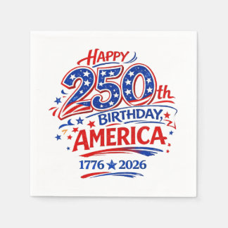 USA America 250th Anniversary Patriotic Pappersservett