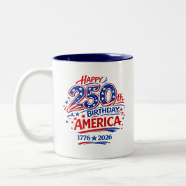 USA America 250th Anniversary Patriotic Två-Tonad Mugg