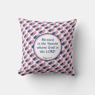 USA AMERICA Anpassningsbar Scripture American Flag Kudde
