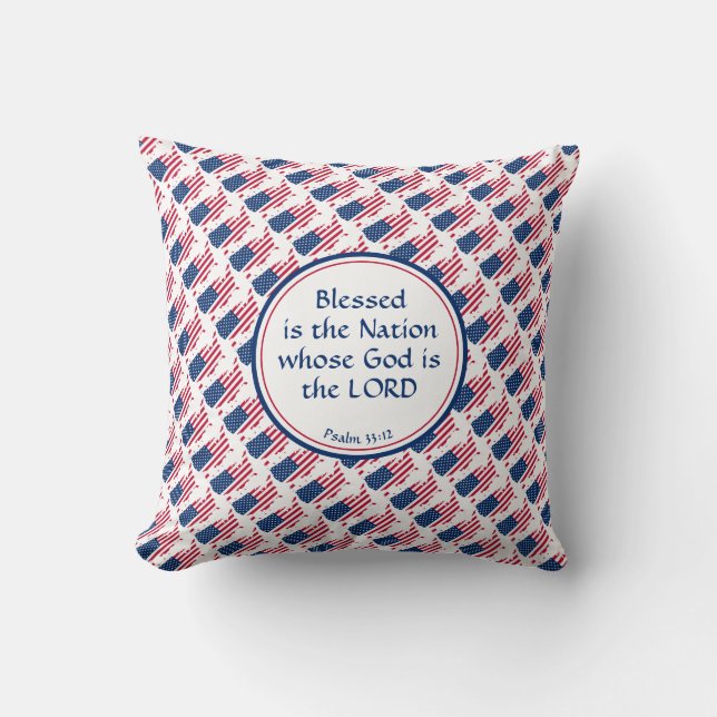 USA AMERICA Anpassningsbar Scripture American Flag Kudde (Framsida)