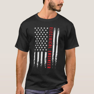 USA America Flag Electrical Engineer Electrician 4 T Shirt