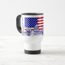 USA America Flagga Monument Illustration Souvenir