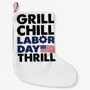 Usa America Grill Avslappnad Labor Day Spännande B Liten Julstrumpa