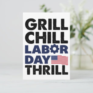 Usa America Grill Avslappnad Labor Day Spännande B Tack Kort