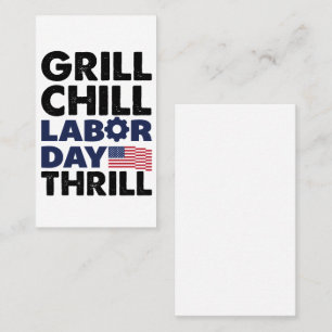 Usa America Grill Avslappnad Labor Day Spännande B Visitkort
