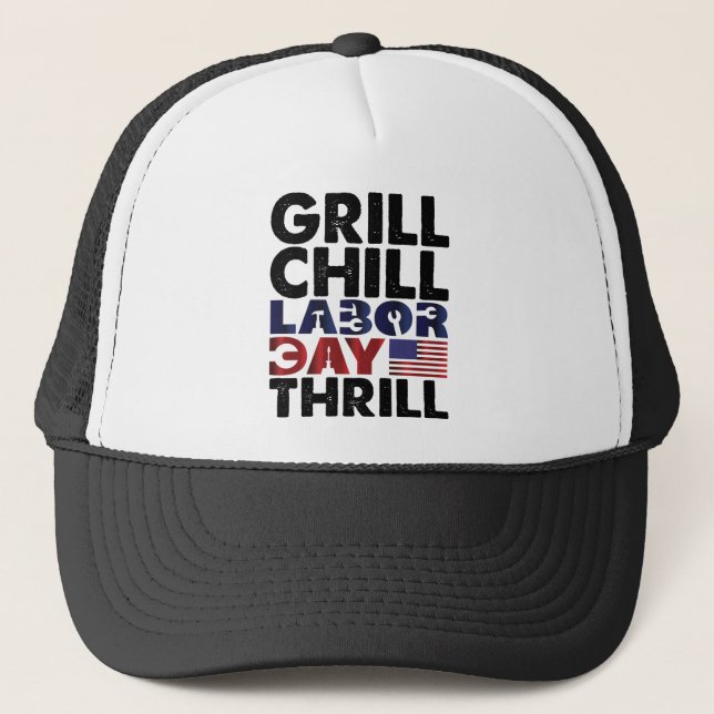 Usa America Grill Chill Labor Day Spänning BBQ-fes Keps (Framsida)