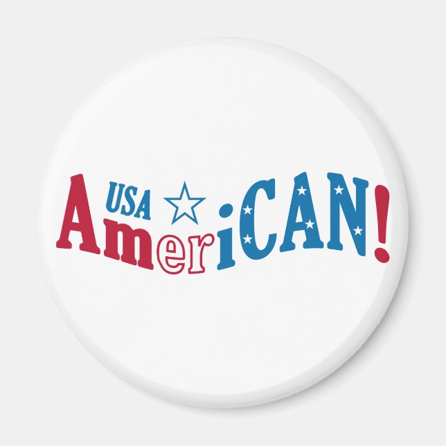 USA AmeriCAN! anpassningsbar magnet (Framsidan)