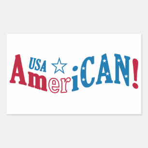 USA AmeriCAN! anpassningsbar Rektangulärt Klistermärke