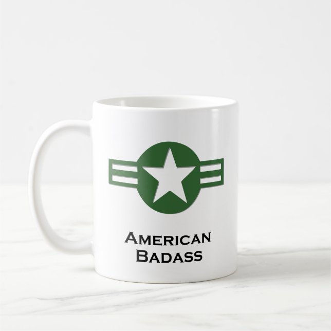 USA American Badass Grönt Kaffemugg (Vänster)