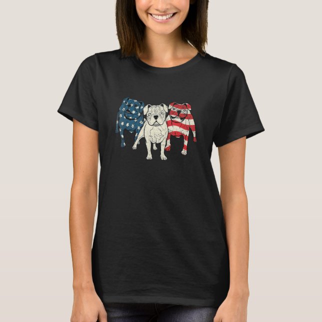 USA American English Bulldog  Animal Dog  Puppy Ow T Shirt (Framsida)