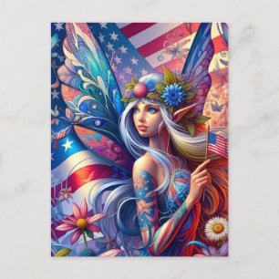 USA American Fairy Vykort