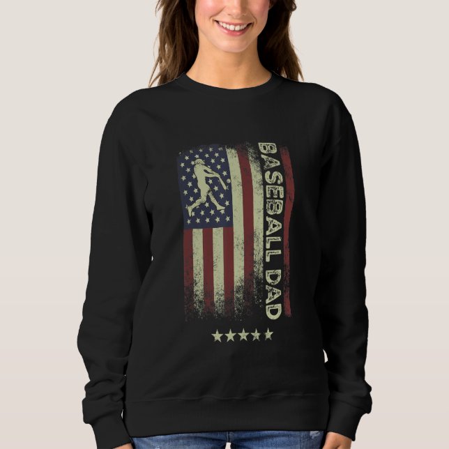 USA American Flag  Baseball Dad 1 T Shirt (Framsida)