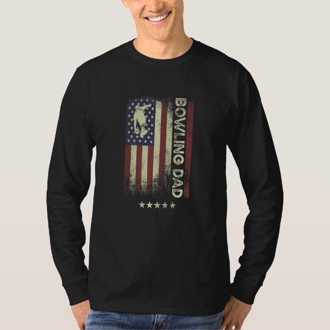 USA American Flag  Bowling Dad  1 T Shirt (Framsida)
