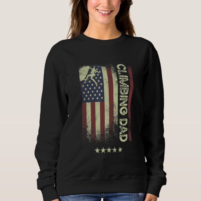 USA American Flag  Climbing Dad 1 T Shirt (Framsida)