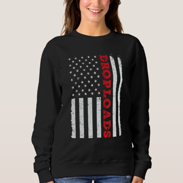 USA American Flag Drop Loads Turck Driver Trucker  T Shirt (Framsida)