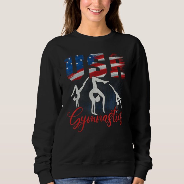 USA American Flag Gymnastics Tee Gymnast 4th of Ju (Framsida)