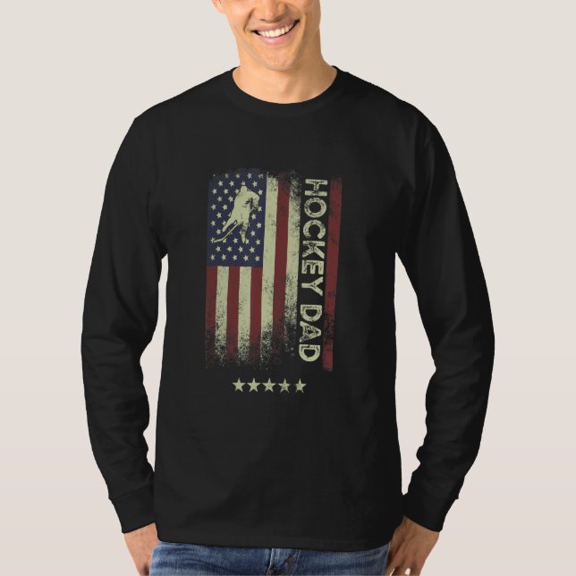 USA American Flag  Hockey Dad 1 T Shirt (Framsida)