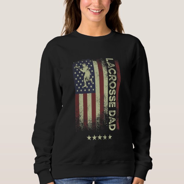 USA American Flag  Lacrosse Dad 1 T Shirt (Framsida)