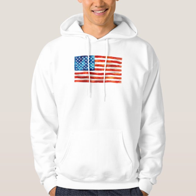 USA American Flag Patriot 4th of July Parade Vet Hoodie (Framsida)