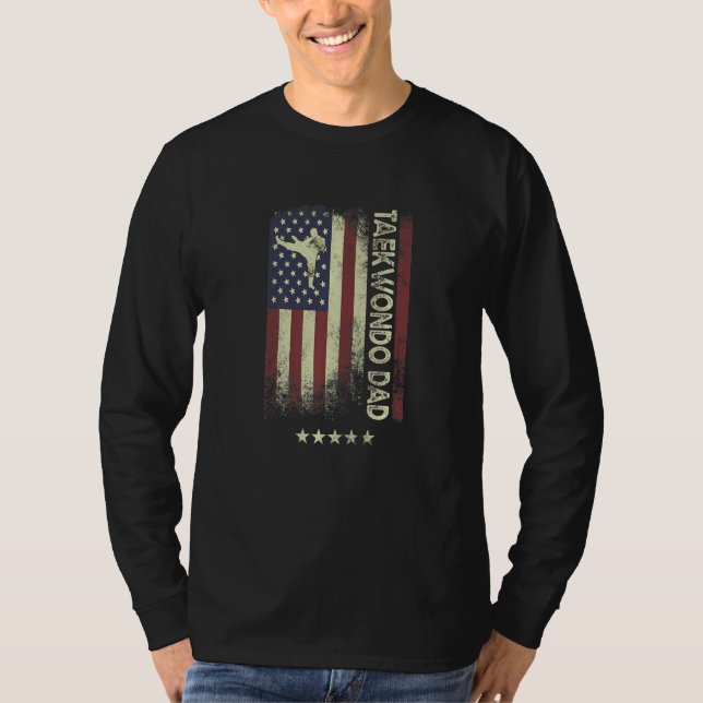 USA American Flag  Taekwondo Dad  1 T Shirt (Framsida)