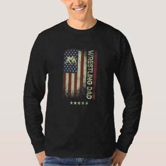 USA American Flag  Wrestling Dad  1 T Shirt