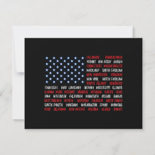 USA American Flagga All 50 State Namn