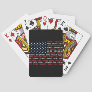 USA American Flagga All 50 State Namn Casinokort