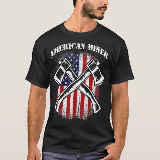 USA American Flagga American Miner T Shirt