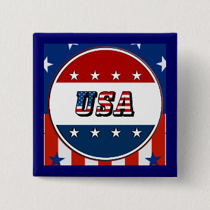 USA - American Flagga and Stars in Circle #2 Knapp