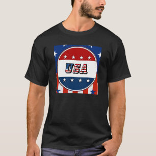 USA - American Flagga and Stars in Circle #2 T-Shi T Shirt