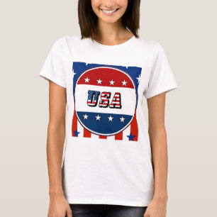 USA - American Flagga and Stars in Circle #2 T-Shi Tee