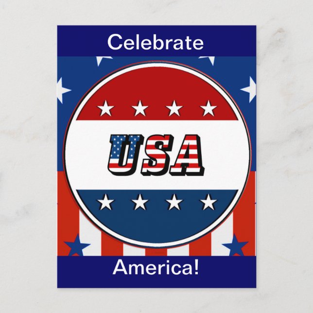 USA - American Flagga and Stars in Circle #2, ZSSG Vykort (Framsida)