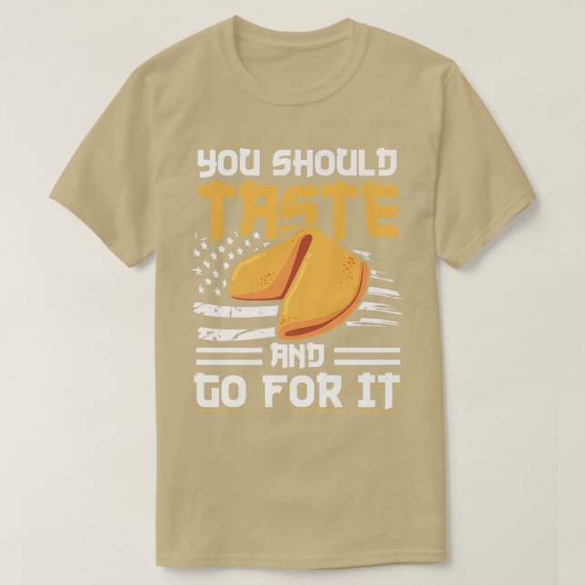 USA American Flagga Baking Foodie Fortune Cookie L T Shirt (Design framsida)