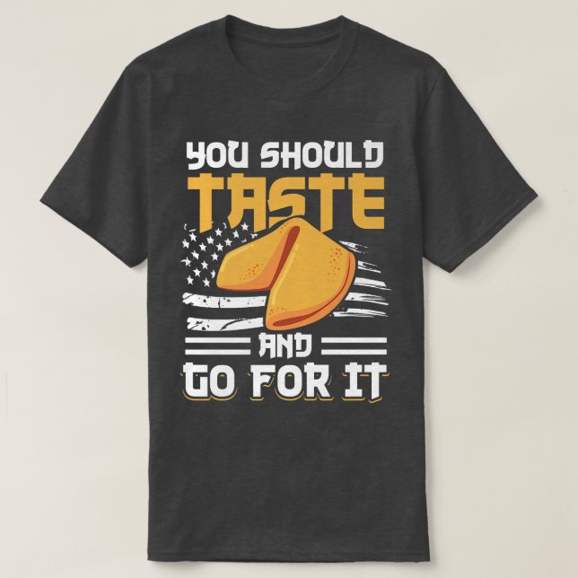 USA American Flagga Baking Foodie Fortune Cookie L T Shirt (Design framsida)