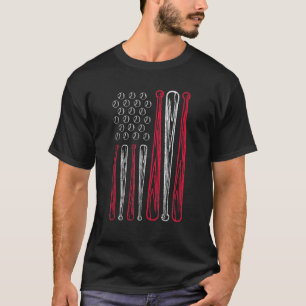 USA American Flagga Baseball Rött vitt blått 4:e J T Shirt
