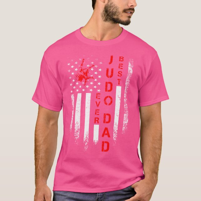 USA American Flagga Best Judo Pappa någonsin Marti T Shirt (Framsida)