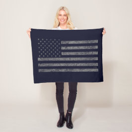 USA American Flagga Blue Grunge med Namn Fleecefilt