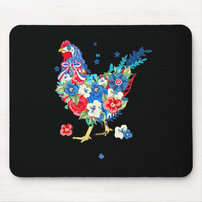 USA American Flagga Chicken Älskare 4:e juli Patri Musmatta (Framsidan)