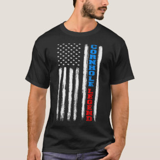 USA American Flagga Cornhole Legend Champion Bean  T Shirt